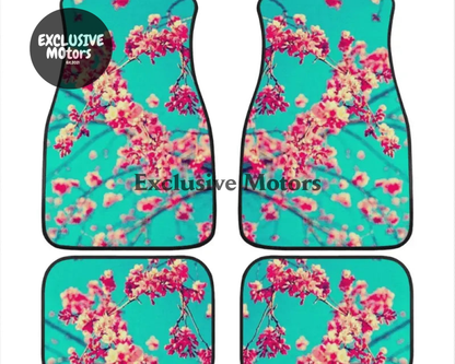Custom Pink Blossom Floor Mats