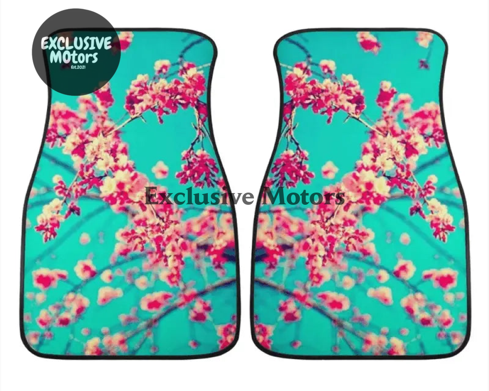 Custom Pink Blossom Floor Mats