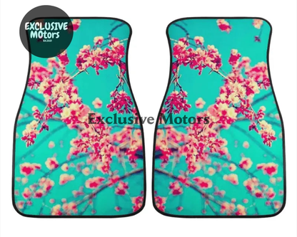 Custom Pink Blossom Floor Mats