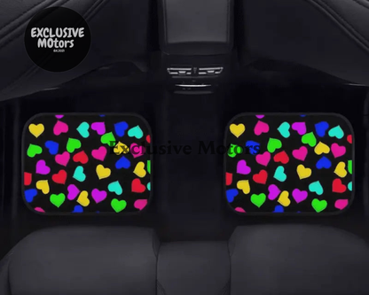 Custom Rainbow Hearts Floor Mats