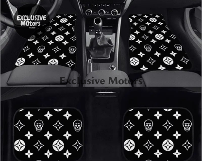 Custom Skull Shuriken Black Floor Mats