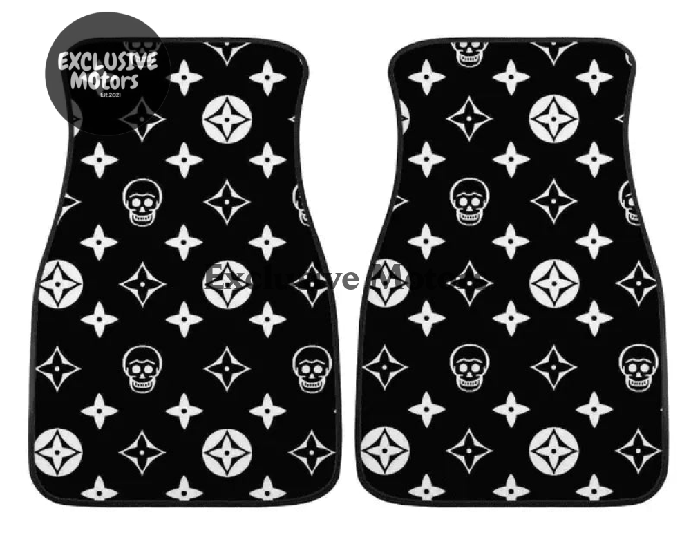 Custom Skull Shuriken Black Floor Mats