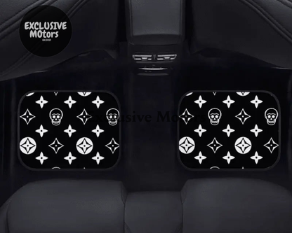 Custom Skull Shuriken Black Floor Mats
