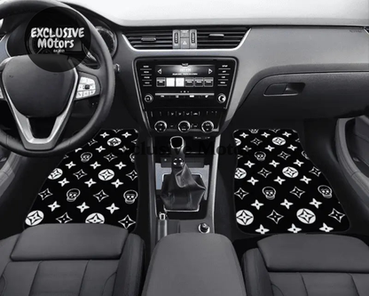 Custom Skull Shuriken Black Floor Mats