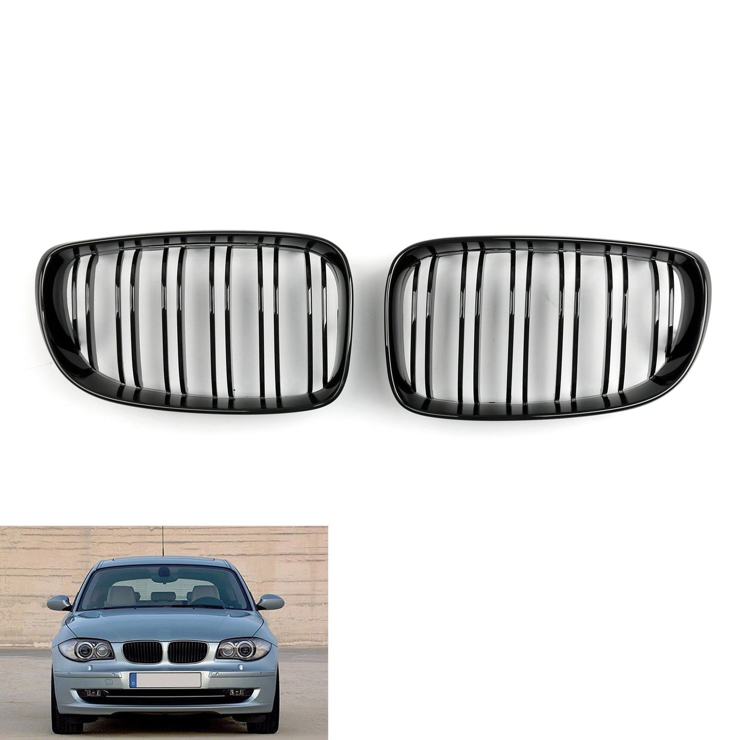 Gloss Black Front Grille for BMW 1 Series 128i 135i 08-12