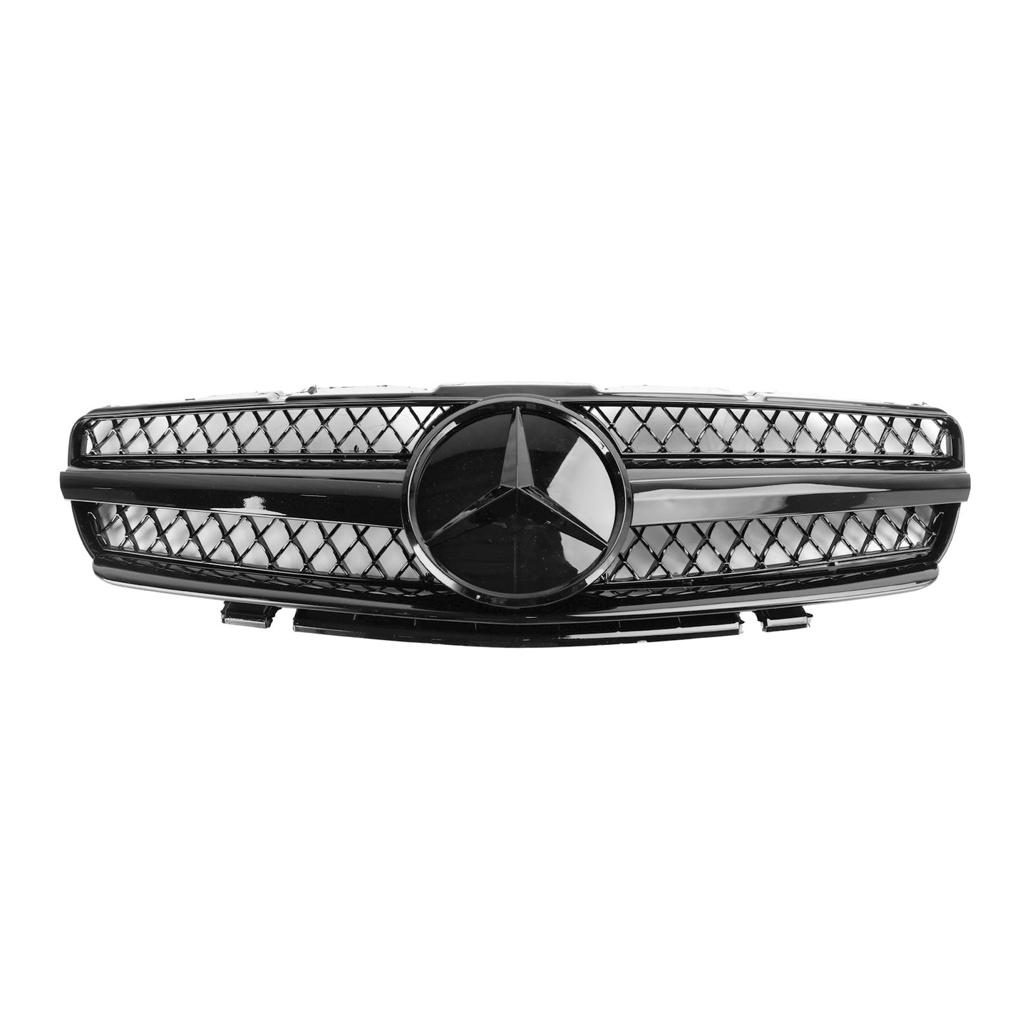 Front Upper Grille 1 Fin Star Black for Mercedes SL500 SL600 (2003-2006)