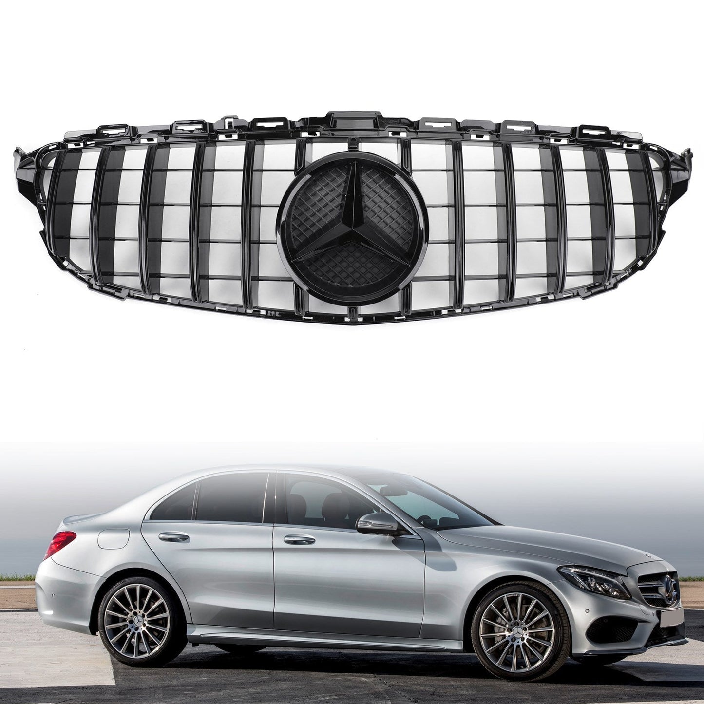 GTR Style Front Grille for Mercedes W205 C250 C300 C43 15-18