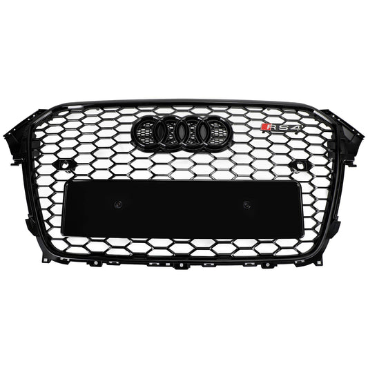 Mesh Front Bumper Grille Gloss Black for Audi A4 S4 RS4 (2013-2016)