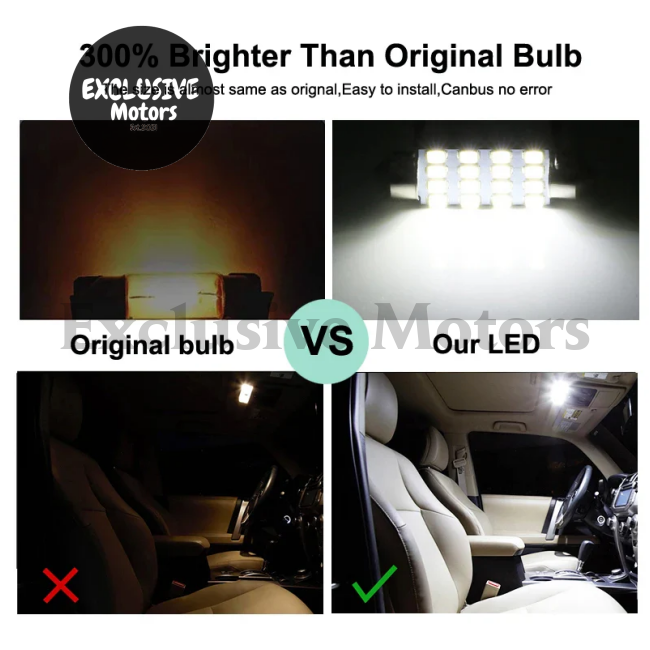 8Pcs LED Interior Light Bulb Kit for Nissan Leaf ZE0 (2010-2012)
