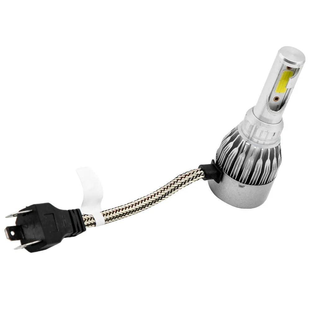 MAXPEEDINGRODS 7x6 Inch Bank 1&2 LED Headlights Conversion Kit Assembly H4 for Jeep Wrangler