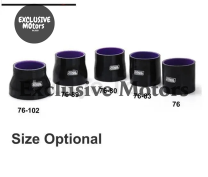 Jdm Universal Aluminum Intake Inlet Velocity Stack + Clamps+Silicone hose TK-BOV1009DDLB-76 - Tokyo Tom's