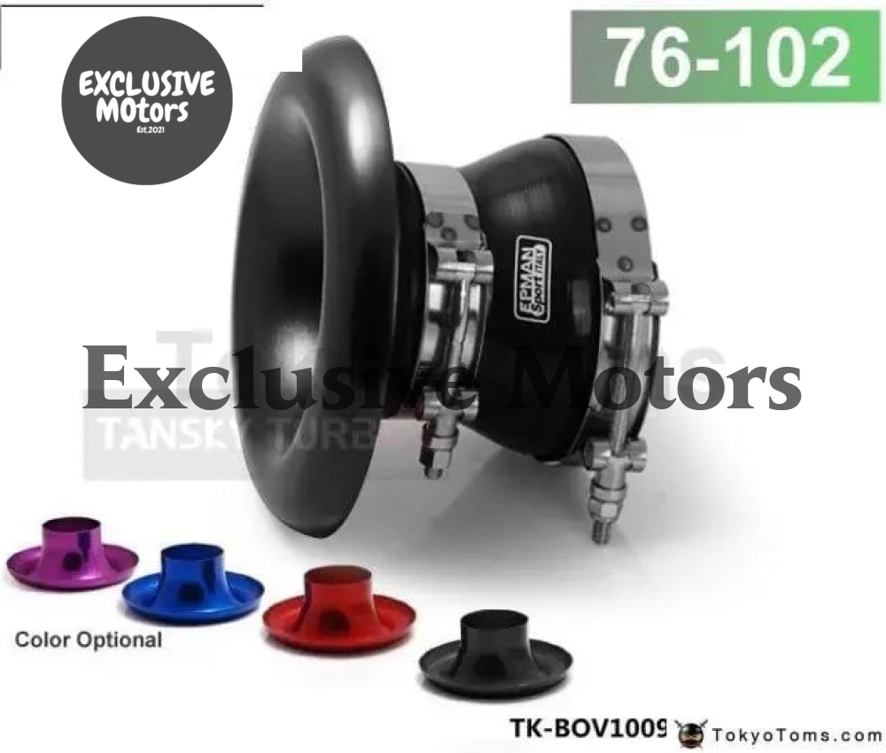 Jdm Universal Aluminum Intake Inlet Velocity Stack + Clamps+Silicone hose TK-BOV1009DDLB-76 - Tokyo Tom's