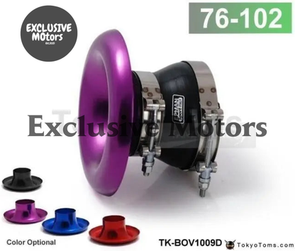 Jdm Universal Aluminum Intake Inlet Velocity Stack + Clamps+Silicone hose TK-BOV1009DDLB-76 - Tokyo Tom's