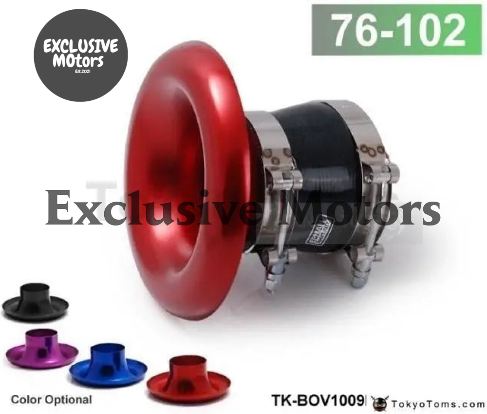 Jdm Universal Aluminum Intake Inlet Velocity Stack + Clamps+Silicone hose TK-BOV1009DDLB-76 - Tokyo Tom's
