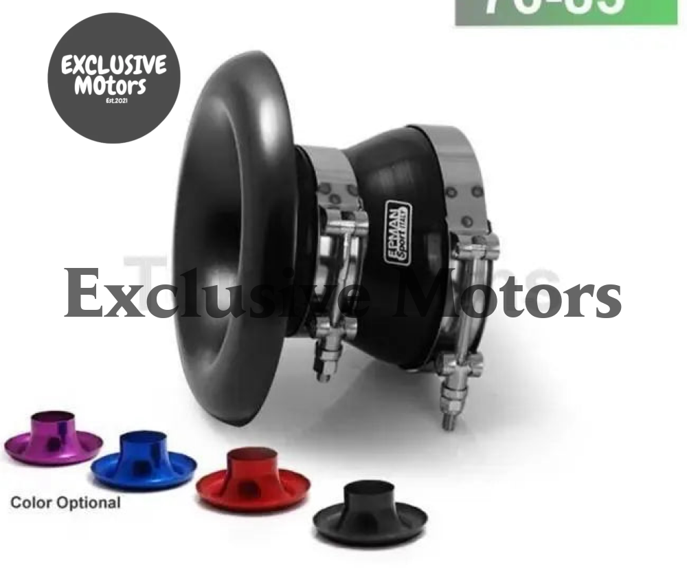 Jdm Universal Aluminum Intake Inlet Velocity Stack + Clamps+Silicone hose TK-BOV1009DDLB-76 - Tokyo Tom's