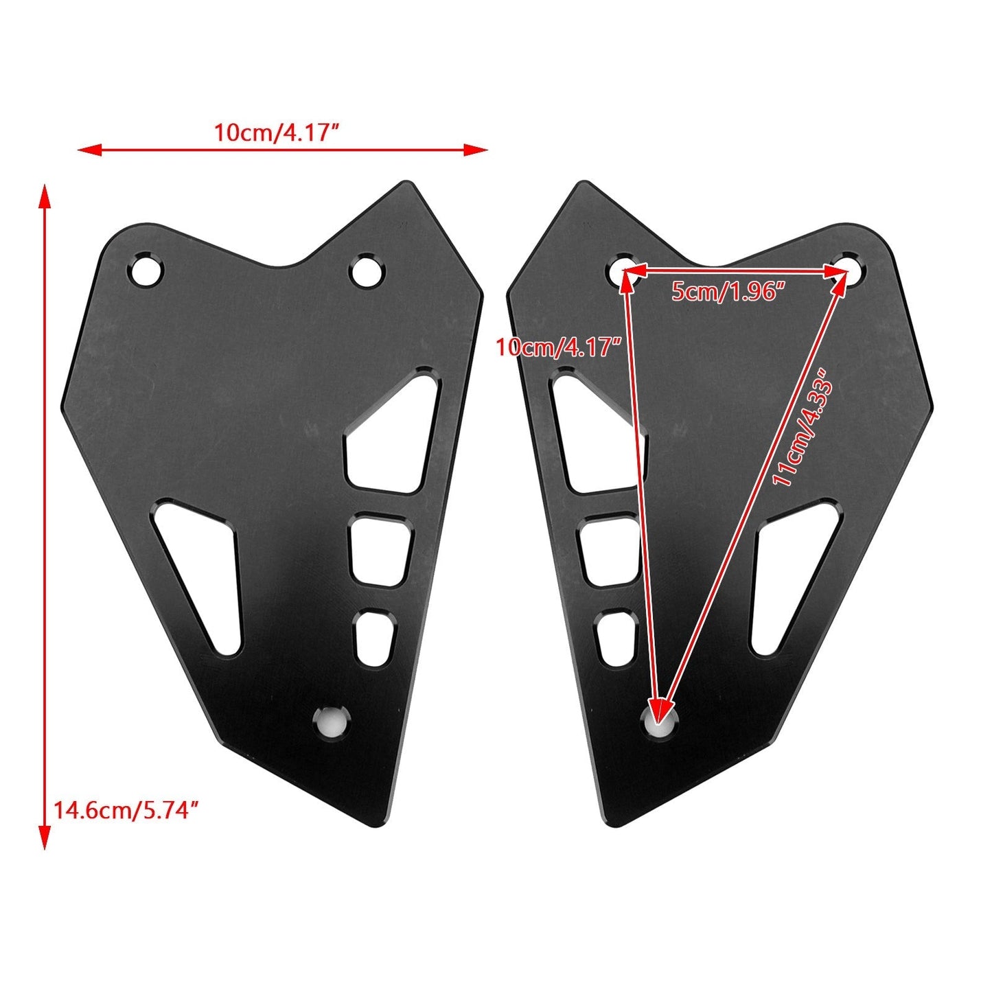 CNC Aluminum Heel Guards Rearset Plates Fit for Kawasaki Z900 ZR900 2017-2020 Generic