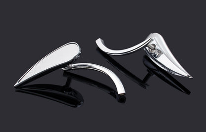 Mirrors Teardrop Chrome Fit Honda Suzuki Kawasaki Victory Harley Generic