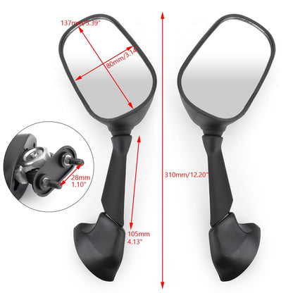 Racing Mirror Mirrors For Yamaha YZF R6 2006-2007 Black Generic