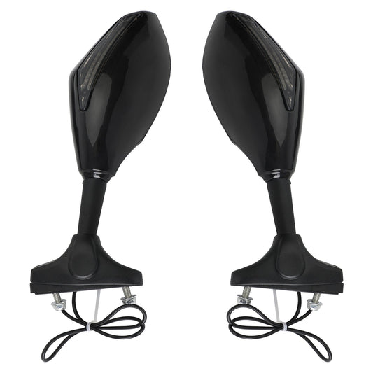 Pair LED Mirrors For SUZUKI GSXR 600 750 1000 Hayabusa GSF SV Katana TL1000R Black Generic