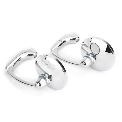 Pair M8 M10 Retro L-Bar Round Mirrors For Cafe Racer Bobber Custom Motorcycle Generic