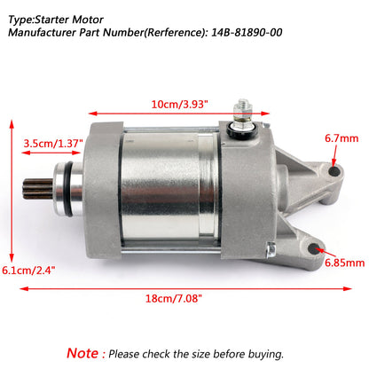 Starter Motor Engine Starting 14B-81890-00 For Yamaha YZF R1 R1 2009-2014 2012 Generic