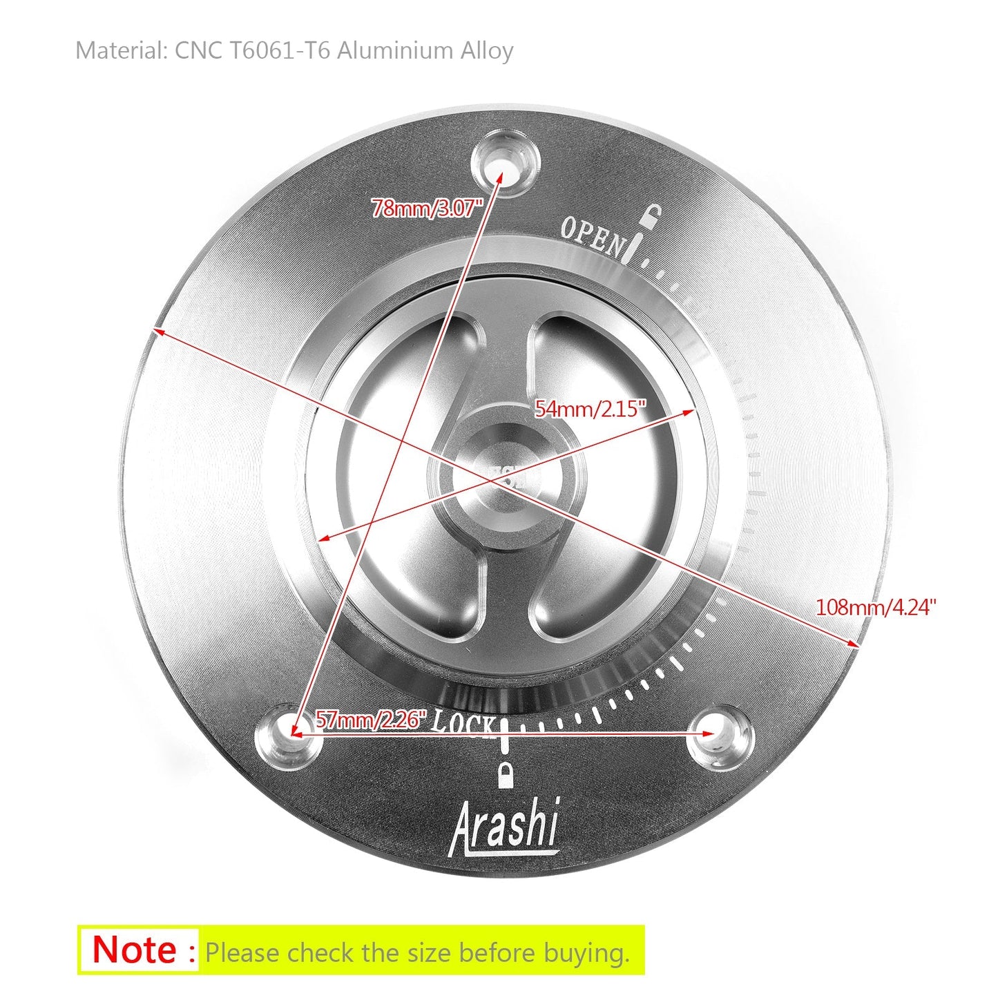 CNC Keyless Fuel Gas Tank Cap For Suzuki GSXR 6/75/1 GSR 6/75 3-18