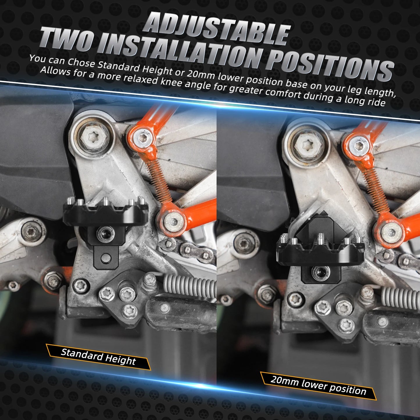 For KTM 790 890 ADVENTURE /R 2019-2024 20mm Lower Footrest Foot Pegs For 690 Enduro R SMC R 1050 1090 1190 1290 Adventure R S T
