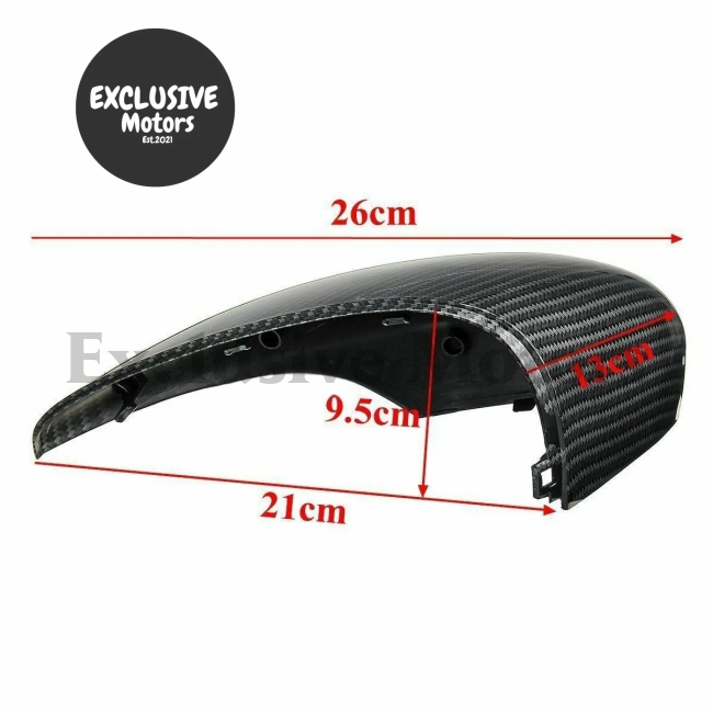 Rearview Mirror Cover for Ford Fiesta MK7 (2008-2019) - Carbon Fiber Look