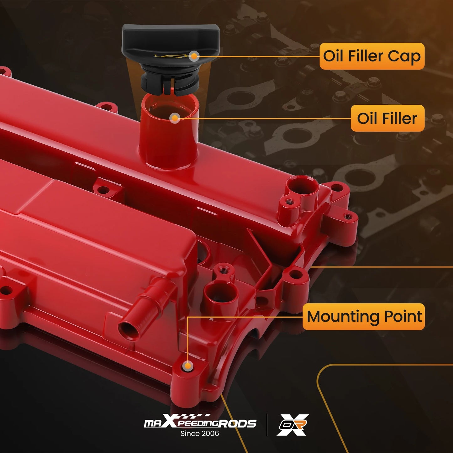 Engine Valve Cover w/ Cover Gasket for Ford Ecosport Focus 2.0L L4 DOHC Aluminum