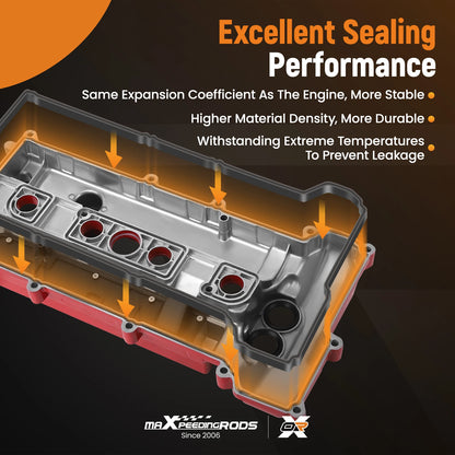 Engine Valve Cover w/ Cover Gasket for Ford Ecosport Focus 2.0L L4 DOHC Aluminum