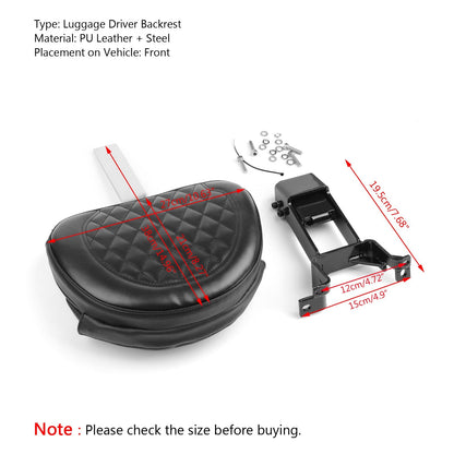 Plug-In Driver Backrest + Mounting Kit For Indian Chieftain Roadmaster 14-23 BLK Generic