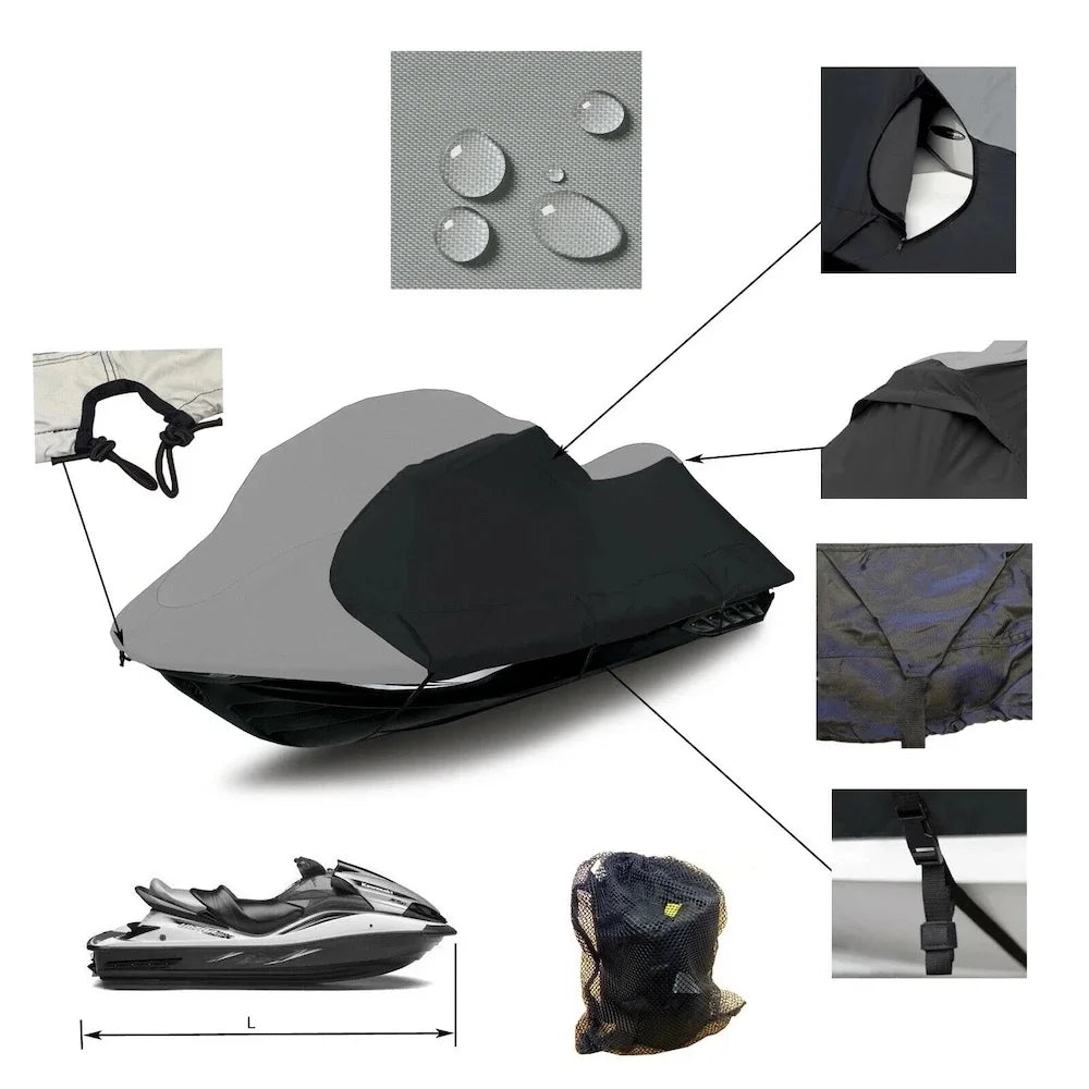 For Yamaha SeaDoo RXP GTX Marine Waterproof Protective Cover 210D Oxford Trailerable Jet Ski Cover UV Sun Protection Durable