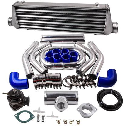 Maxpeedingrods  21''x 7''x 2.5'' Universal Tube & Fin Intercooler & 2.5" Pipe Hose Tube Kit & Type-S Blow Off Valve BOV