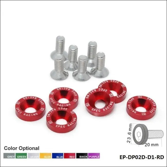 D1 Spec 6Pcs/Set M8 Hex Fasteners Fender Washer Bumper Engine Concave Screws JDM - Tokyo Tom's