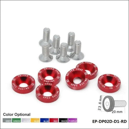 D1 Spec 6Pcs/Set M8 Hex Fasteners Fender Washer Bumper Engine Concave Screws JDM - Tokyo Tom's