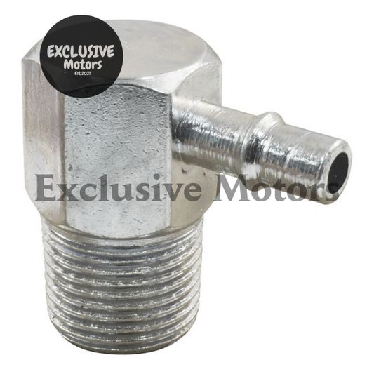 3/8" NPT 90° Barb Intake Manifold Fitting for SBC Ford Chrysler (1955-1995)