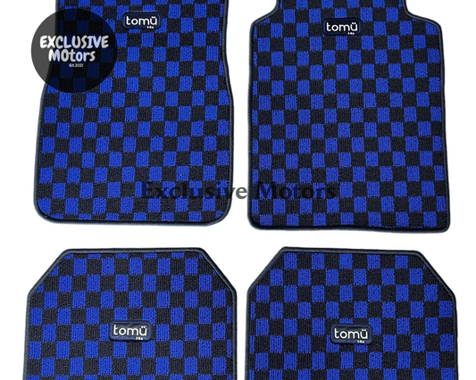 Tomu Blue Checker Floor Mats - Tokyo Tom's