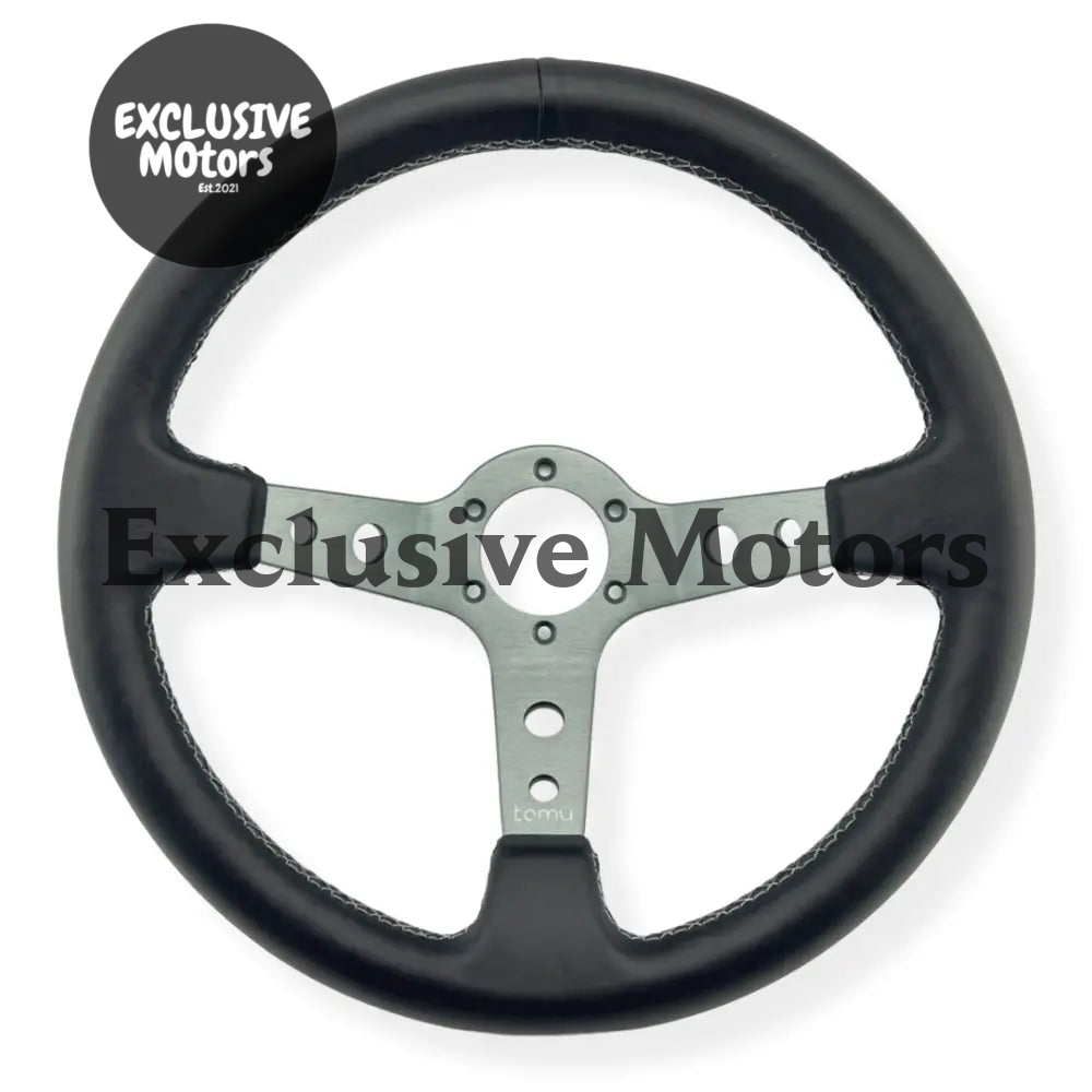 Tomu Ebisu Pewter Spoke with Black Leather Steering Wheel
