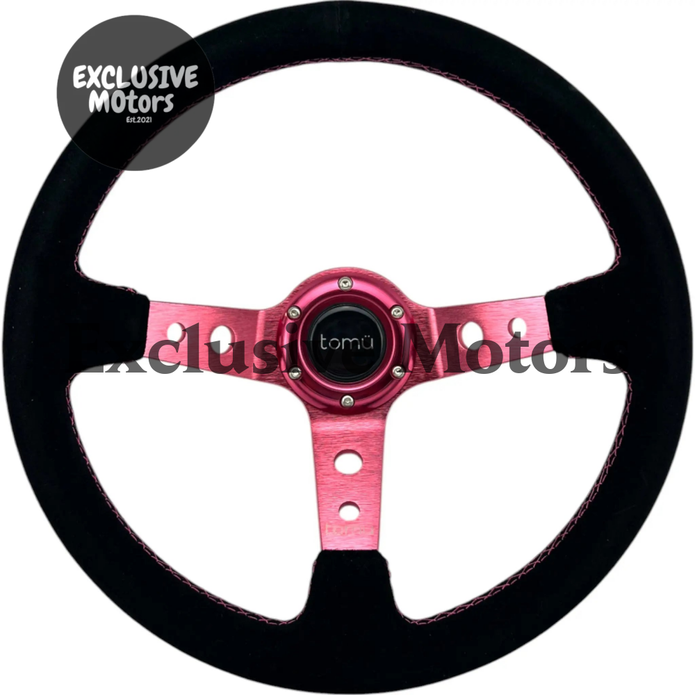 Tomu Ebisu Pink Spoke with Black Suede Steering Wheel