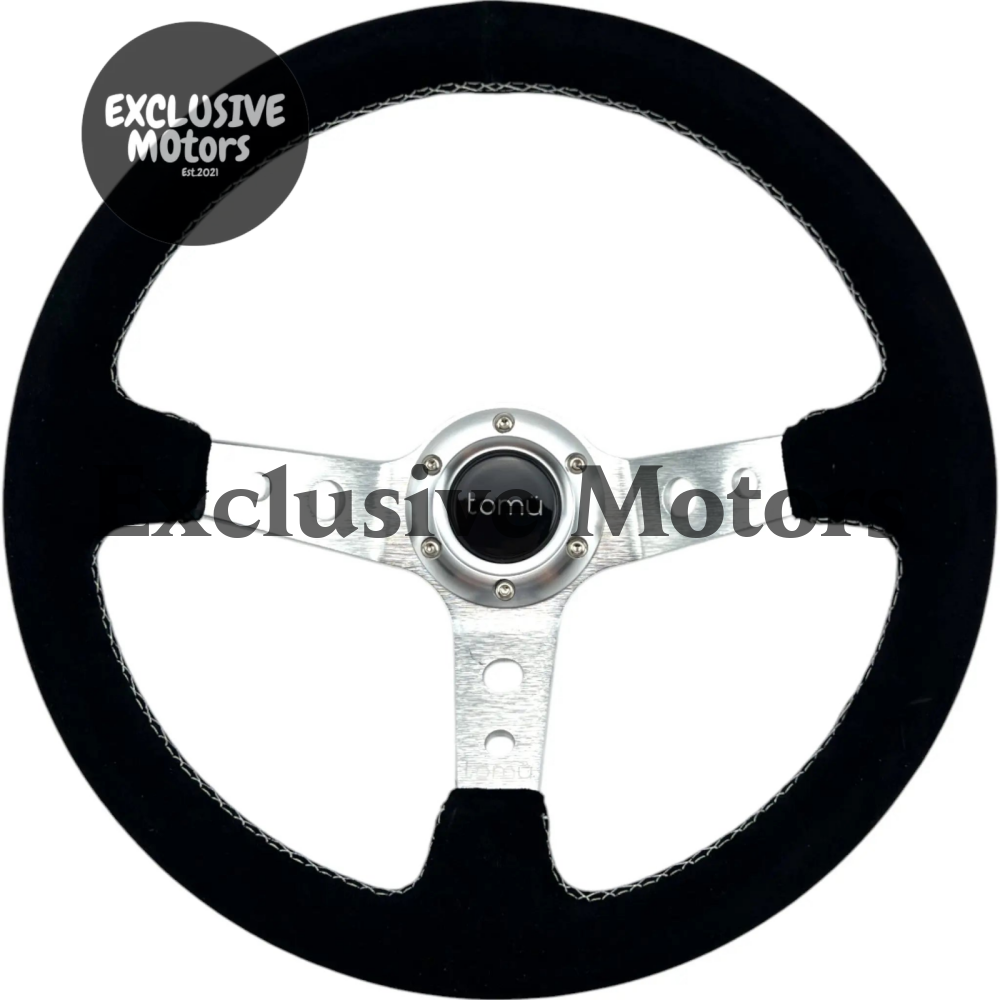 Tomu Ebisu Silver Spoke with Black Suede Steering Wheel