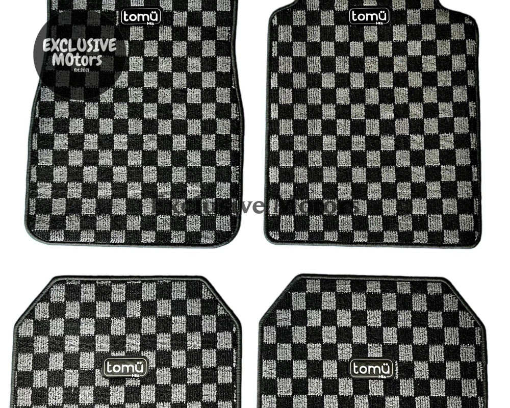Tomu Grey Checker Floor Mats - Tokyo Tom's