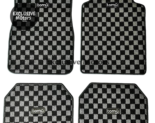 Tomu Grey Checker Floor Mats - Tokyo Tom's