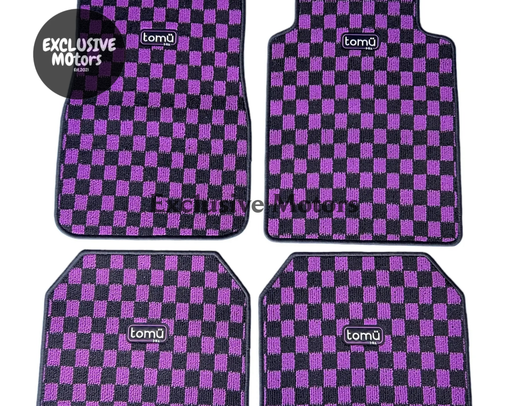 Tomu Purple Checker Floor Mats - Tokyo Tom's
