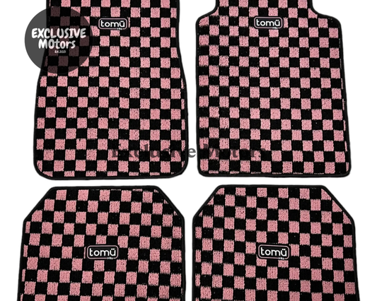 Tomu Sakura Pink Checker Floor Mats