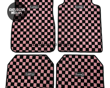 Tomu Sakura Pink Checker Floor Mats