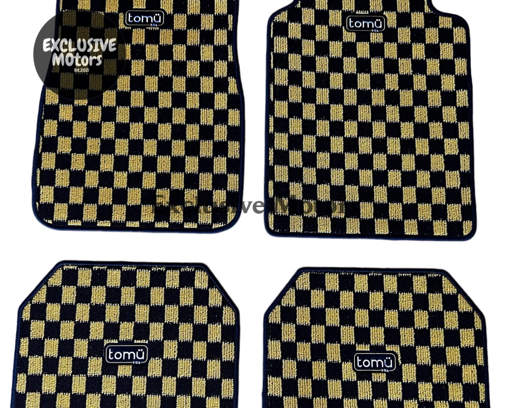 Tomu Yellow Checker Floor Mats - Tokyo Tom's