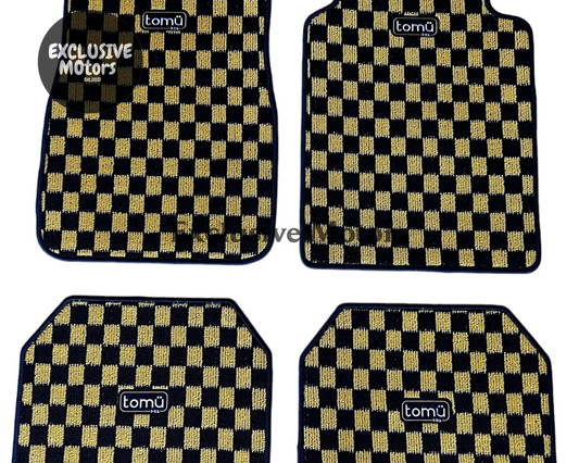 Tomu Yellow Checker Floor Mats - Tokyo Tom's