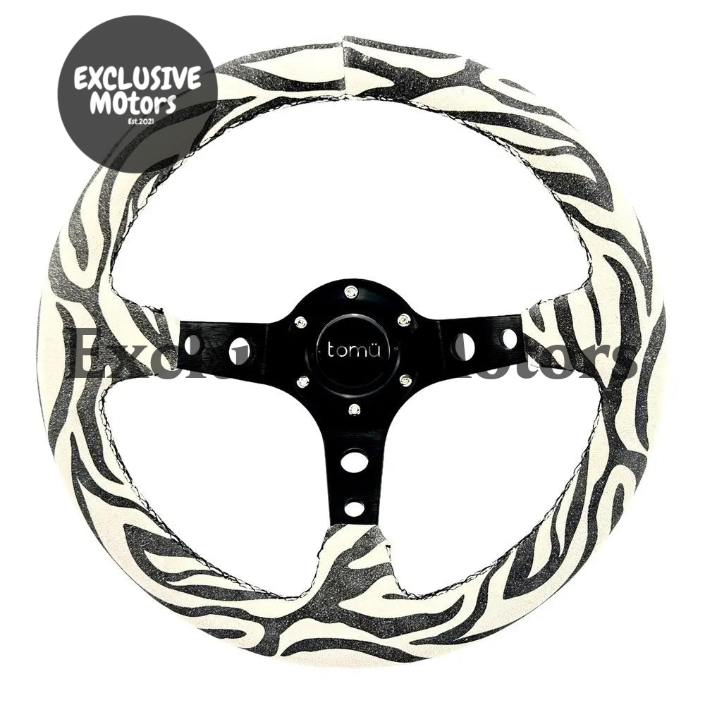 Tomu Zebra Suede Leather Steering Wheel