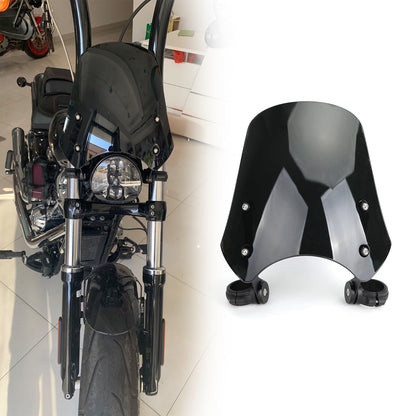 ABS Motorcycle Windscreen Windshield for Harley Dyna Softail Models Black Generic CA Market