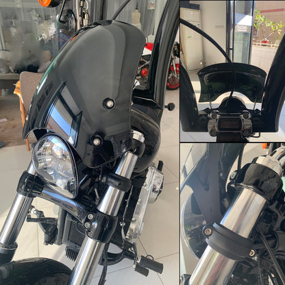 ABS Motorcycle Windscreen Windshield for Harley Dyna Softail Models Black Generic CA Market